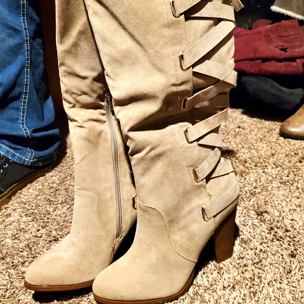 Cute Tan Knee High Boots